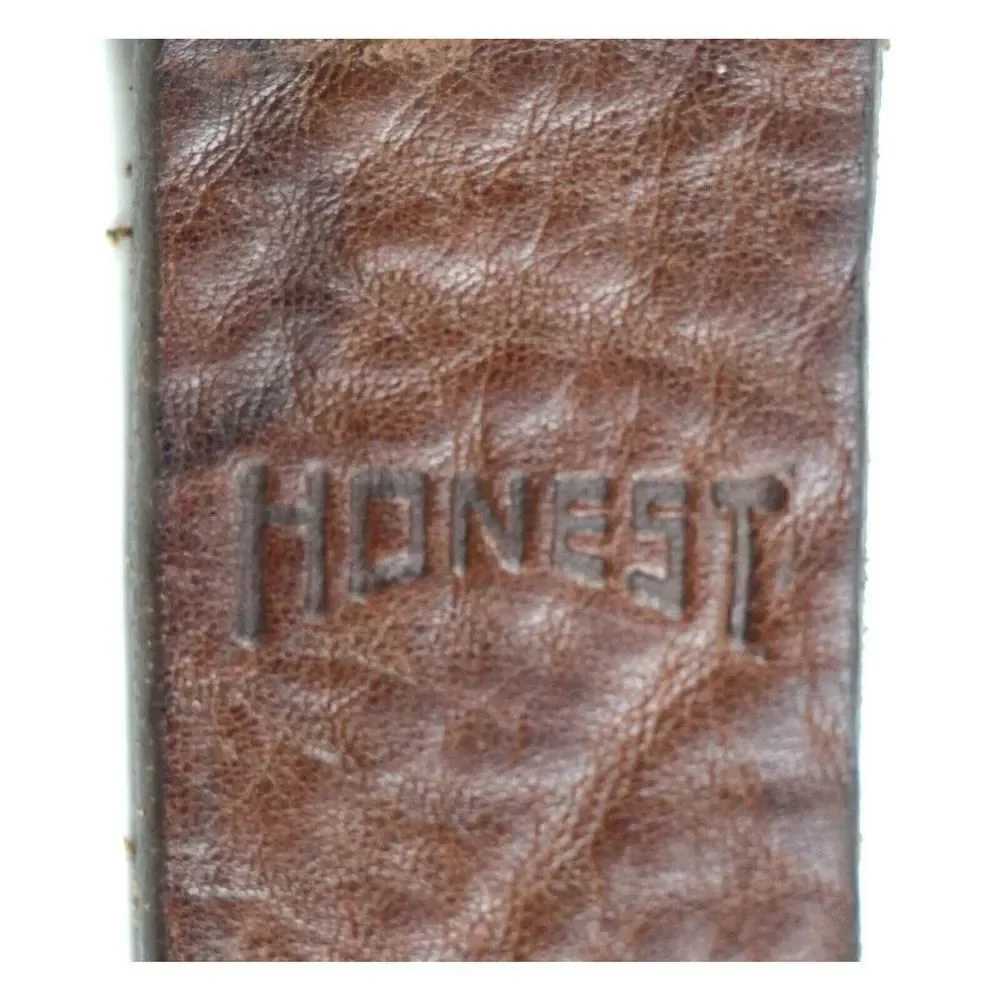 HONEST SADDLE BROWN GENUINE LEATHER 1 3/8